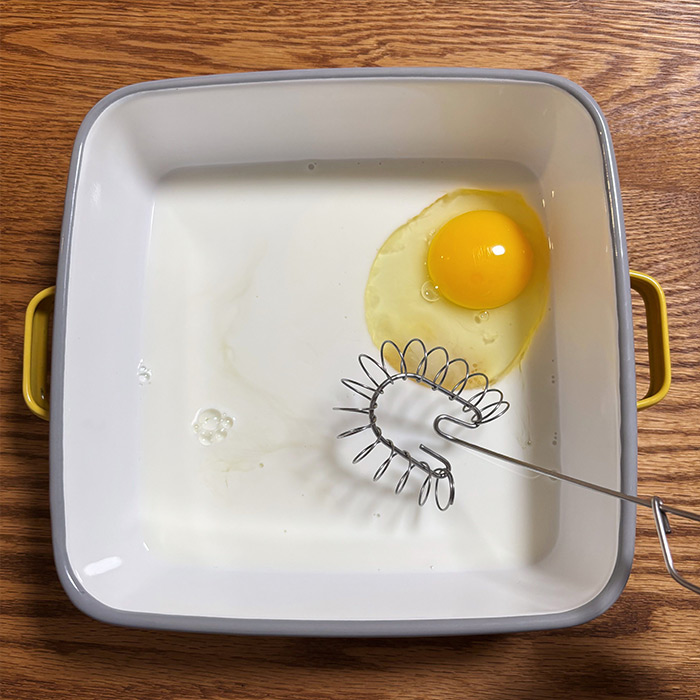 平らな場所でも溶きやすい