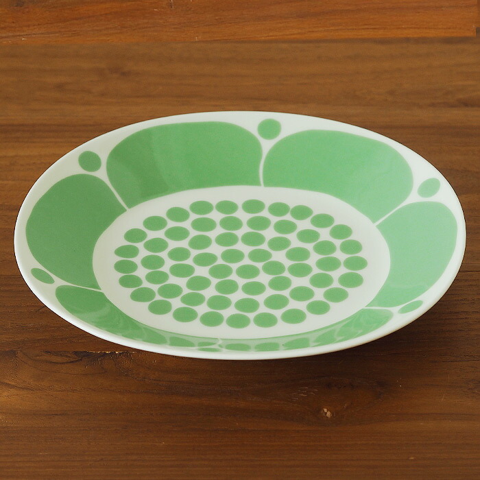 アラビア スンヌンタイ オーバルプレート 22×25cm ライトグリーン / ARABIA Sunnuntai