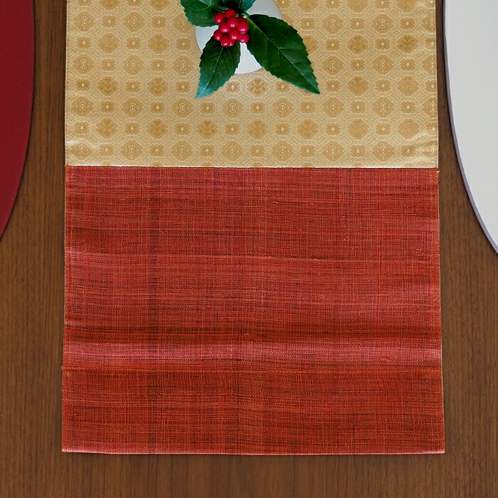 BAN INOUE　華わび裂ラナー　テーブルランナー 　さび朱
