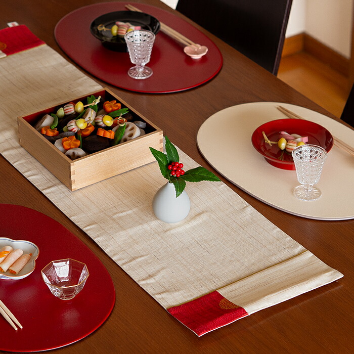 BAN INOUE　日の出ラナー　テーブルランナー 　生成