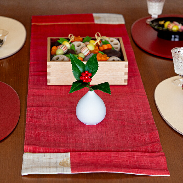 BAN INOUE　日の出ラナー　テーブルランナー 　赤