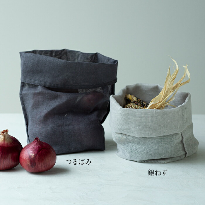 バンイノウエ　シンプルかや野菜袋　L　つるばみ　/　BAN INOUE