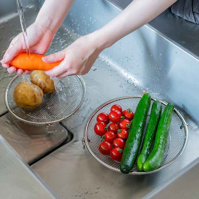 ビーワーススタイル　すっきり暮らす　盆ざる19・22cmセット　持ち上げフック付き