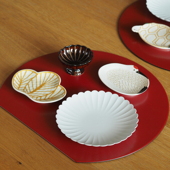 ■【2026年福袋3】初春のお膳に嬉しい ハレの日の半月盆5点セット【鶴】