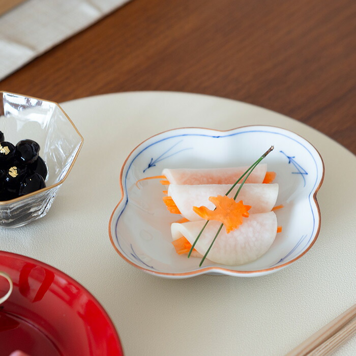 洸琳窯　松葉　木甲皿　小