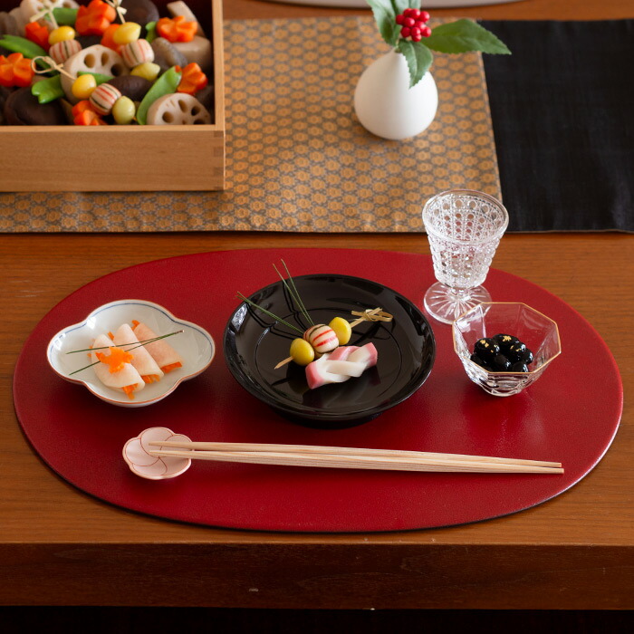 【プロキッチンオリジナル】【単品】小判盆　両面　赤×黒　/　PROKITCHEN