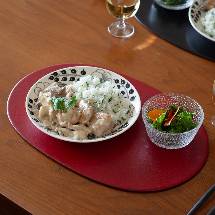 【プロキッチンオリジナル】【単品】小判盆　両面　赤×黒　/　PROKITCHEN