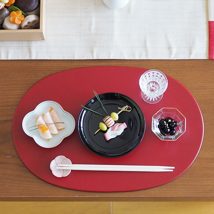 【プロキッチンオリジナル】【単品】小判盆　両面　赤×黒　/　PROKITCHEN