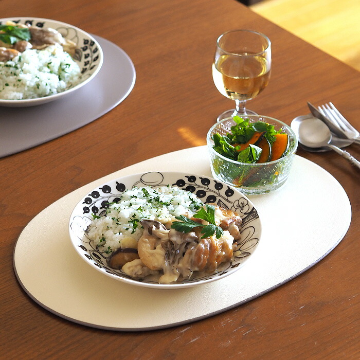 【プロキッチンオリジナル】【単品】小判盆　両面　アイボリー×グレージュ　/　PROKITCHEN