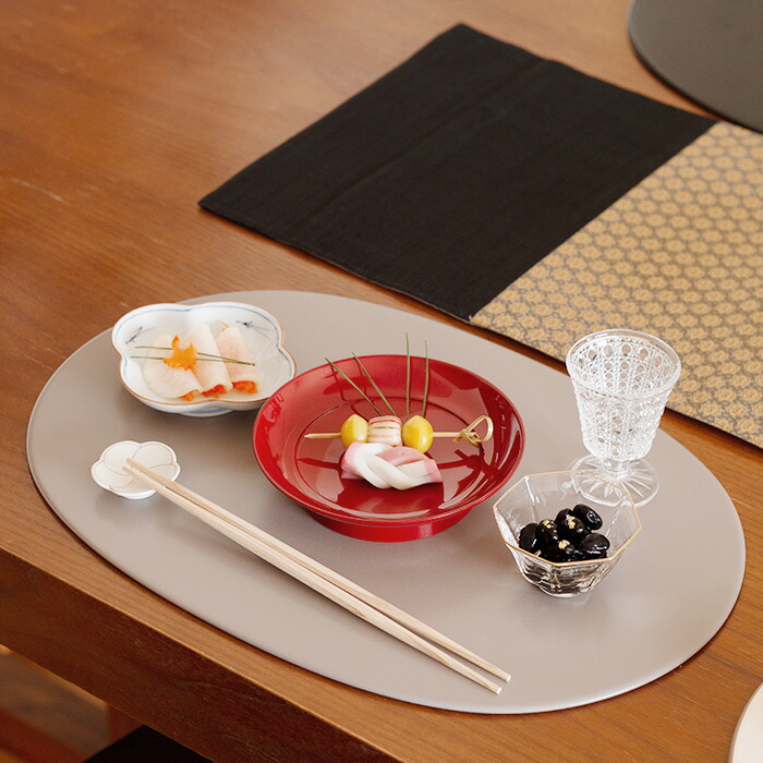 【プロキッチンオリジナル】【単品】小判盆　両面　アイボリー×グレージュ　/　PROKITCHEN