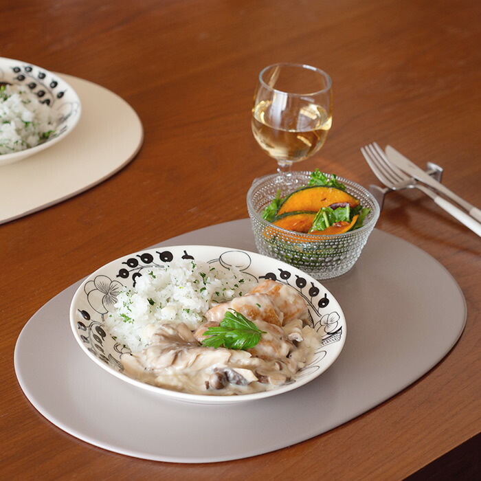 【プロキッチンオリジナル】【単品】小判盆　両面　アイボリー×グレージュ　/　PROKITCHEN