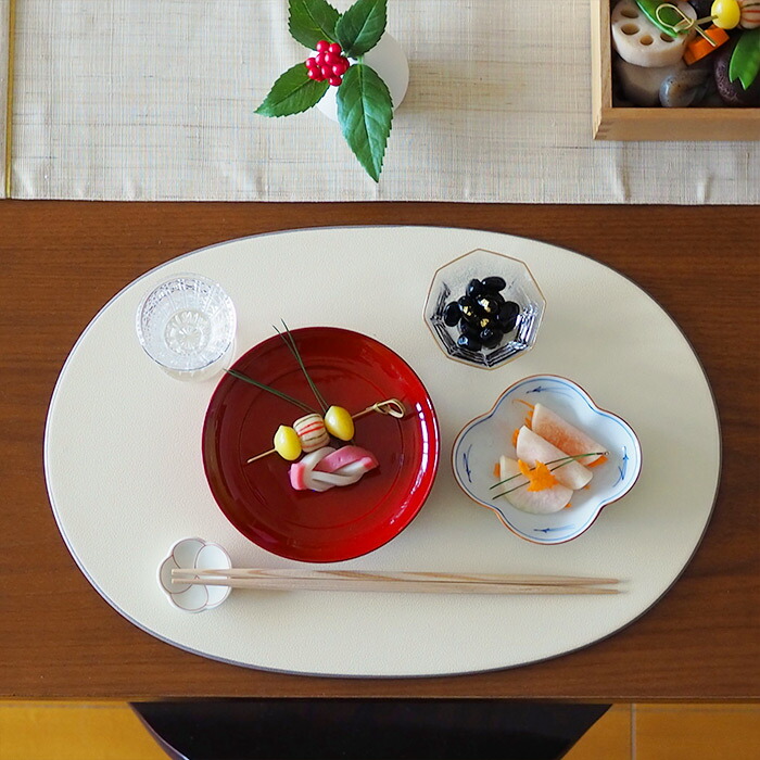 【プロキッチンオリジナル】【単品】小判盆　両面　アイボリー×グレージュ　/　PROKITCHEN