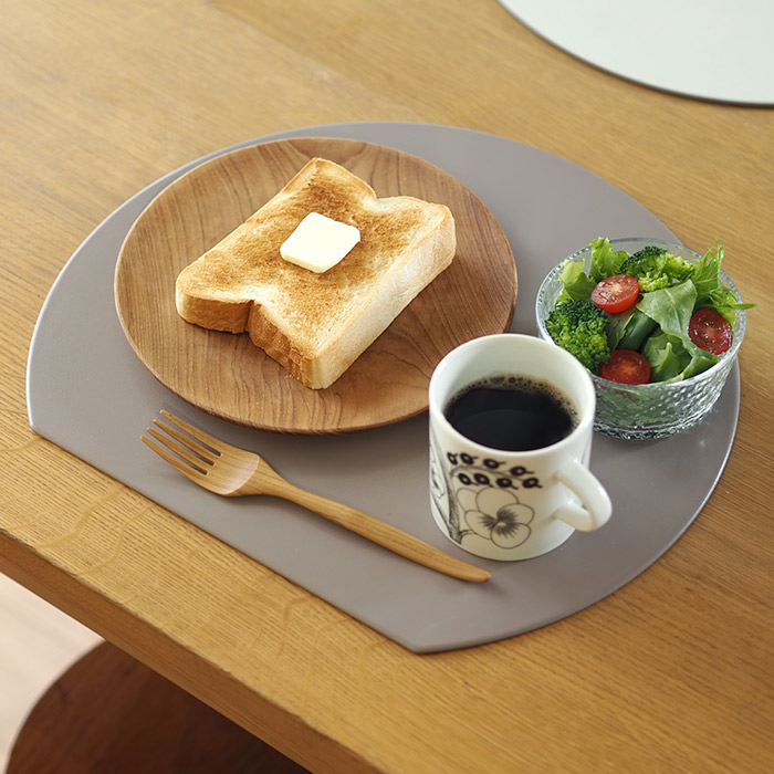 【2枚セット】半月盆　両面　アイボリー×グレージュ　/　山中漆器　andPK