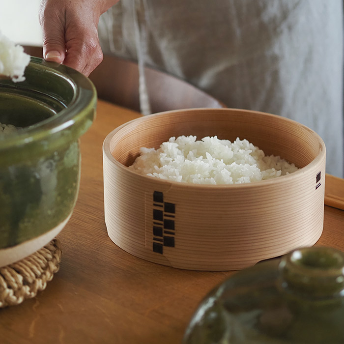 栗久　おひつ　3合　浅型　脚付き