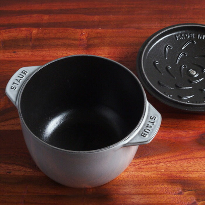 ストウブ　ラ　ココット　デ　ゴハン　M　16cm　グレー　/　staub