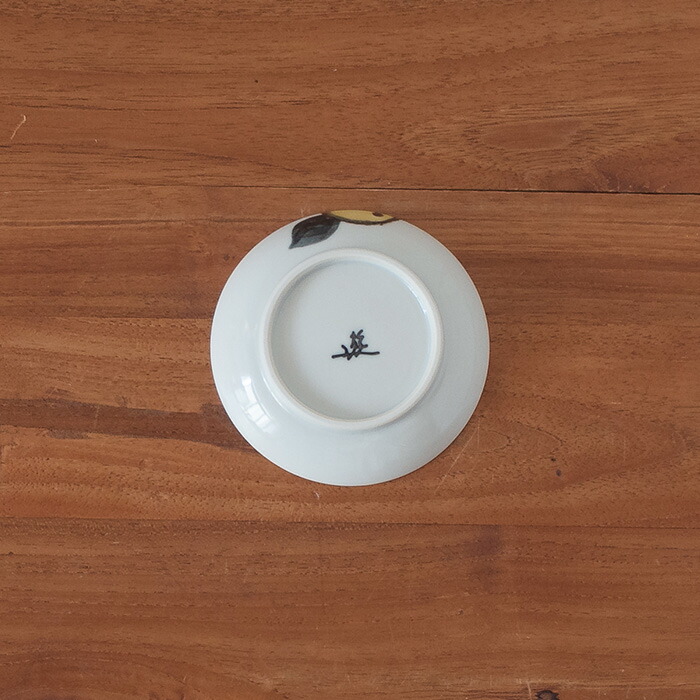 徳永遊心窯　色絵みかん 　3寸皿