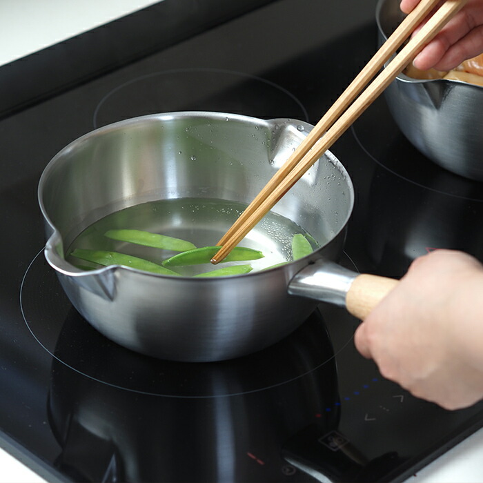 ヨシカワ　アイカタ　両口ステンレス雪平鍋18cm　/　aikata