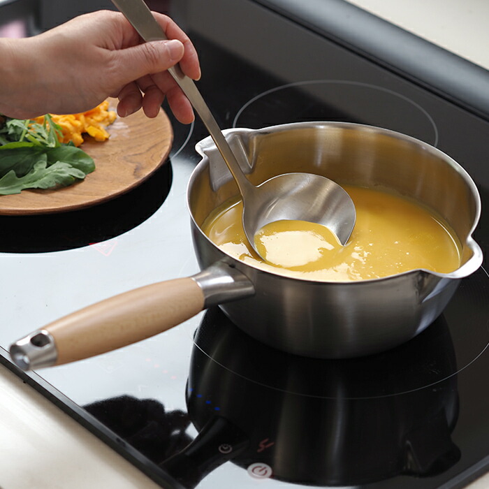 ヨシカワ　アイカタ　両口ステンレス雪平鍋18cm　/　aikata