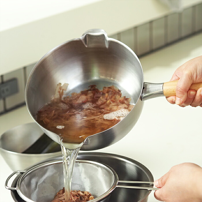 ヨシカワ　アイカタ　両口ステンレス雪平鍋18cm　/　aikata