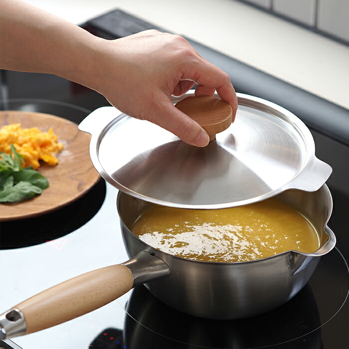 ヨシカワ　アイカタ　両口ステンレス雪平鍋18cm　/　aikata