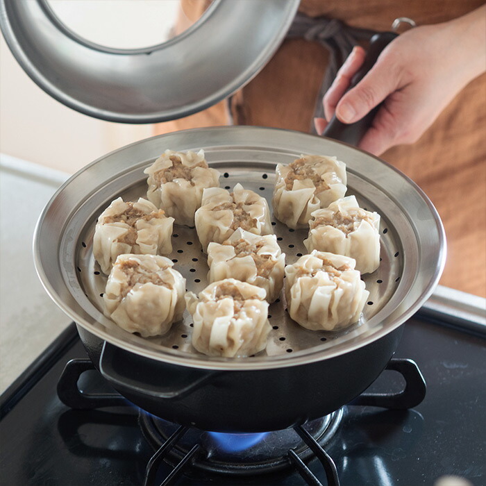 ヨシカワ　見える！フライパン用蒸し器　20～22cm用