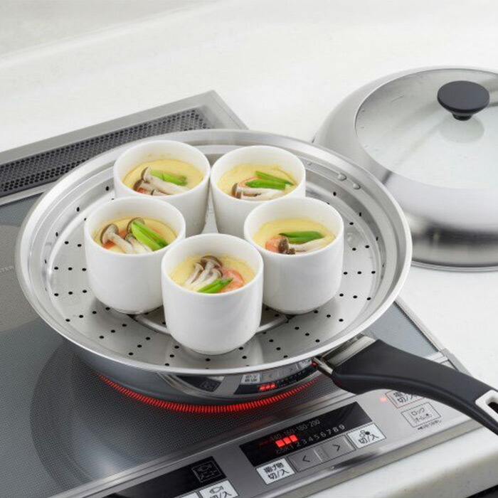 ヨシカワ　見える！フライパン用蒸し器　28～30cm用